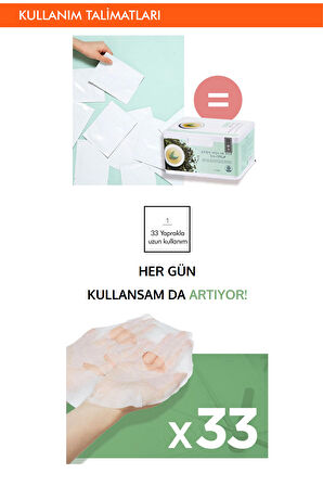 Yeşil Çay İçerikli Nemlendirici Günlük Maske (33 Adet) Daily Sheet Mask (Green Tea/Soothing)