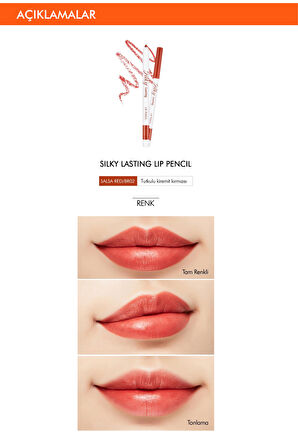 İpeksi Dokuda Kalıcı Dudak Kalemi Silky Lasting Lip Pencil (BR02/Salsa Red)