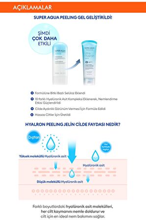 Hyalüronik Asit İçeren Pürüzsüz Görünüm Veren Peeling 100ml Super Aqua Ultra Hyalron Peeling Gel