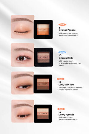 Yumuşak Dokulu, Dökülme Yapmayan 3 Renkli Göz Farı Triple Shadow (No.14 Dewy Apricot)