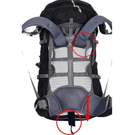 Qunta Maliboo 55 lt Su Geçirmez Outdoor Sırt Çantası Siyah