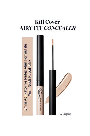 Hafif Formüllü, Uzun Süre Kalıcı Kapatıcı Clio Kill Cover Airy-Fit Concealer (2 Lingerie)