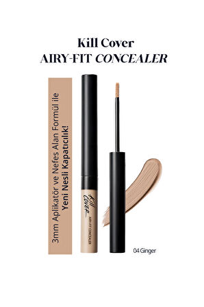 Hafif Formüllü, Uzun Süre Kalıcı Kapatıcı Clio Kill Cover Airy-Fit Concealer (4 Ginger)