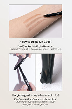 İnce Altıgen Uçlu Kaş Kalemi Clio Kill Brow Auto Hard Brow Pencil (05 Gray Brown)