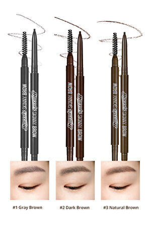 Ultra İnce Uçlu, Doğal Görünüm Veren Kaş Kalemi Peripera Speedy Skinny Brow (1 Gray Brown)