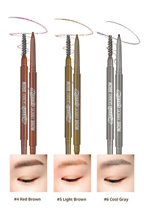 Ultra İnce Uçlu, Doğal Görünüm Veren Kaş Kalemi Peripera Speedy Skinny Brow (1 Gray Brown)