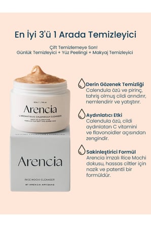 Arencia Calendula Rice Mochi Yüz Temizleyici 120g Hassas Ciltler İçin