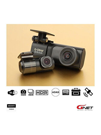 GNet Gonw 2ch Fullhd Hdr Wi-Fi Akıllı 2 Kameralı Araç Kamerası
