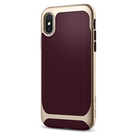 Spigen iPhone X Kılıf Neo Hybrid Burgundy