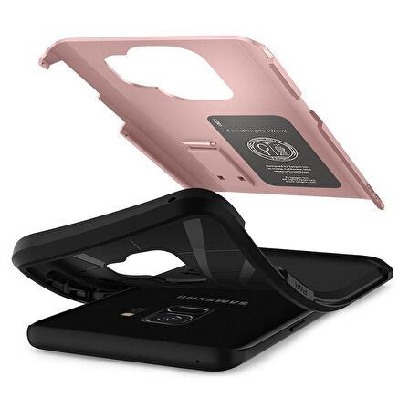 Spigen Galaxy S9 ile Uyumlu Kılıf Tough Armor Rose Gold