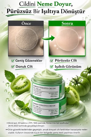 Green Tomato Cream - Yeşil Domates Gözenek Sıkılaştırıcı Nem Kremi
