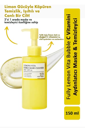 Lemon Vita Bubble Mask Cleanser - C Vitamini içeren Aydınlatıcı Maske & Temizleyici 150ml