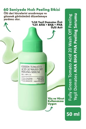 Green Tomato Acid 20 Wash Off Peeling Serum - Yeşil Domates Özlü Peeling Serumu