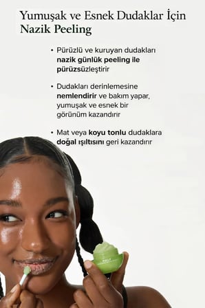 Green Tomato Smoothie Lip Scrub - Yeşil Domates Şeker Bazlı Dudak Peelingi
