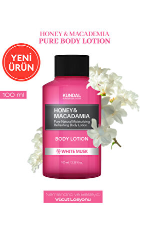 Nemlendirici ve Besleyici Vücut Losyonu KUNDAL Honey & Macadamia Pure Body Lotion 100ml White Musk