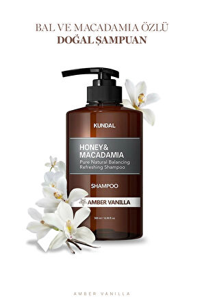 Kırılma Karşıtı, Besleyici Şampuan Kundal Honey & Macadamia Nature Shampoo 500ml (Amber Vanilla)