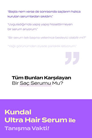 Yıpranmış Kuru Saçları Parlatan Onarıcı Serum KUNDAL Macadamia Ultra Hair Serum 100ml (Amber Vanilla)
