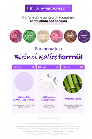 Yıpranmış Kuru Saçları Parlatan Onarıcı Serum KUNDAL Macadamia Ultra Hair Serum 100ml (Amber Vanilla)