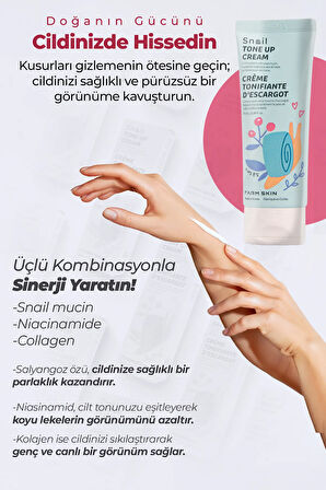 Snail Tone Up Cream Cilt Ton Eşitleyici Salyangoz Krem Aydınlatıcı Eşitleyici Niacinamide Kore 70ml
