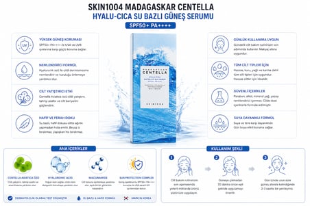 Skin1004 Madagascar Centella Hyalu-Cica Su Bazlı Güneş Serumu SPF 50+ 50 ml