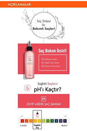 Saçlara Parlak Görünüm Veren  Besleyici Ahududu Saç Sirkesi 200ml APieu Raspberry Hair Vinegar