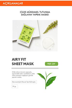 Yeşil Çay Özlü  Nemlendirici Yaprak Maske (1ad) Airy Fit Sheet Mask Green Tea