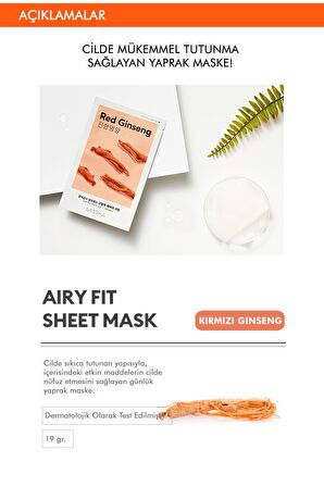 Kırmızı Ginsengli Canlandırıcı Yaprak Maske (1ad) Airy Fit Sheet Mask Red Ginseng