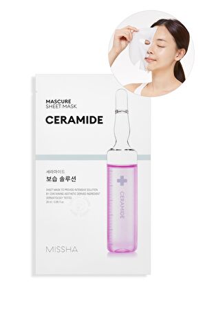 Seramid İçerikli Besleyici Yaprak Maske (1ad) Mascure Moisture Barrier Solution Sheet Mask