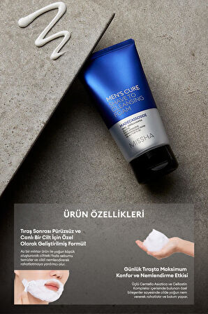 Özel İçerikleriyle Nemlendiren, Temizleyen Tıraş Köpüğü Men's Cure Shave To Cleansing Foam