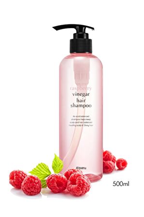 Canlı, Parlak ve Güçlü Görünen Saçlar İçin Ahududu Sirkeli Şampuan Raspberry Vinegar Hair Shampoo