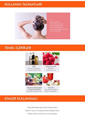 Canlı, Parlak ve Güçlü Görünen Saçlar İçin Ahududu Sirkeli Şampuan Raspberry Vinegar Hair Shampoo