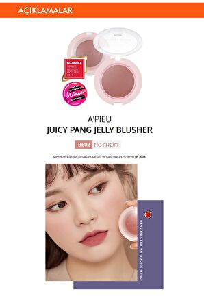 Meyve Tonlarında Doğal Görünümlü Jel Allık APIEU Juicy-Pang Jelly Blusher (BE02)