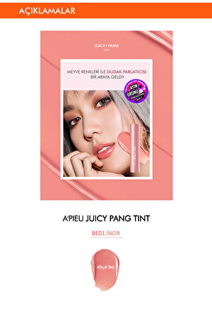 Uzun Süre Kalıcı Parlak Tint APIEU Juicy Pang Tint (BE01)