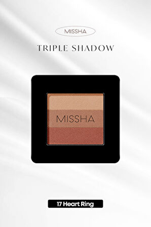 Yumuşak Dokulu, Dökülme Yapmayan 3 Renkli Göz Farı Triple Shadow No.17 (Heart Ring)