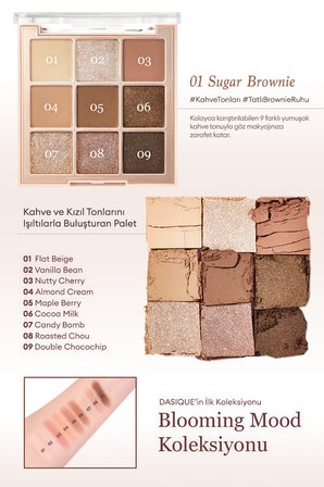 Mat ve Işıltılı Renk Seçenekleri Sunan Far Paleti DASIQUE Shadow Palette (#01 Sugar Brownie)