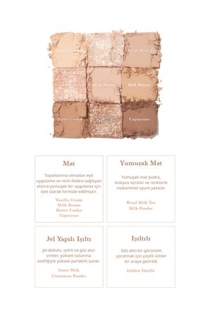 Mat ve Işıltılı Renk Seçenekleri Sunan Far Paleti DASIQUE Shadow Palette (#07 Milk Latte)