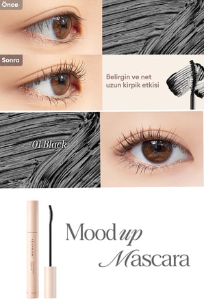 Uzatma&Kıvırma Etkili, Suya Dayanıklı Maskara DASIQUE Mood Up Mascara Long & Curl (01 Black)