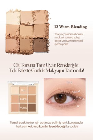 3 Farklı Mat Dokuda Renk Seçenekleri Sunan Far Paleti DASIQUE Shadow Palette (#12 Warm Blending)