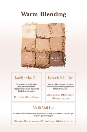 3 Farklı Mat Dokuda Renk Seçenekleri Sunan Far Paleti DASIQUE Shadow Palette (#12 Warm Blending)