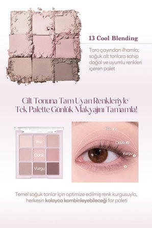3 Farklı Mat Dokuda Renk Seçenekleri Sunan Far Paleti DASIQUE Shadow Palette (#13 Cool Blending)