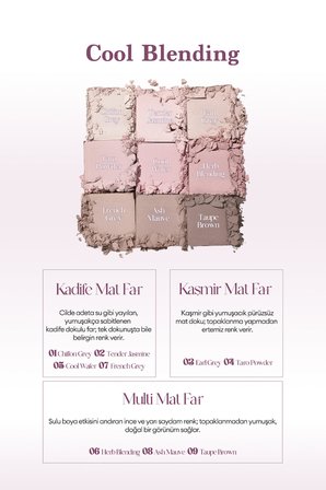 3 Farklı Mat Dokuda Renk Seçenekleri Sunan Far Paleti DASIQUE Shadow Palette (#13 Cool Blending)