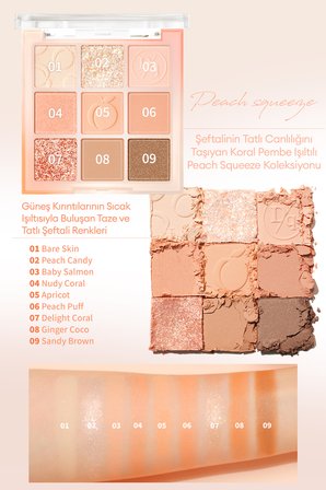 Mat ve Işıltılı Renk Seçenekleri Sunan Far Paleti DASIQUE Shadow Palette (#14 Peach Squeeze)
