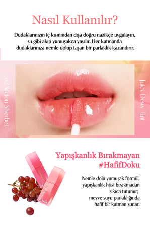Yoğun Parlaklık ve Canlı Renkler Sunan Kalıcı Tint DASIQUE Juicy Dewy Tint (#02 Melon Sherbet)