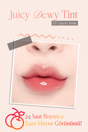 Yoğun Parlaklık ve Canlı Renkler Sunan Kalıcı Tint DASIQUE Juicy Dewy Tint (#07 Cherry Soda)