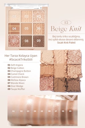 Mat ve Işıltılı Renk Seçenekleri Sunan Far Paleti DASIQUE Shadow Palette (#15 Beige Knit)