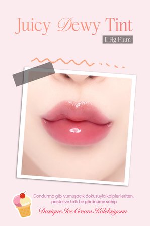Yoğun Parlaklık ve Canlı Renkler Sunan Kalıcı Tint DASIQUE Juicy Dewy Tint (#11 Fig Plum)