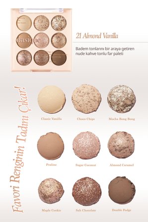 Mat ve Işıltılı Renk Seçenekleri Sunan Far Paleti DASIQUE Shadow Palette (#21 Almond Vanilla)
