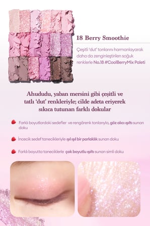 Mat ve Işıltılı Renk Seçenekleri Sunan Far Paleti DASIQUE Shadow Palette (#18 Berry Smoothie)