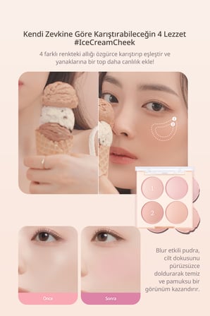 Karıştırılabilir Renk Tonlarına Sahip 4lü Allık DASIQUE Blending Mood Cheek (#09 Almond Vanilla)