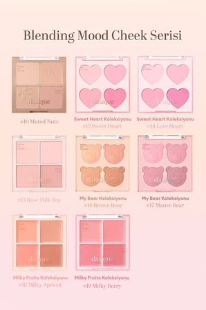Karıştırılabilir Renk Tonlarına Sahip 4lü Allık DASIQUE Blending Mood Cheek (#09 Almond Vanilla)